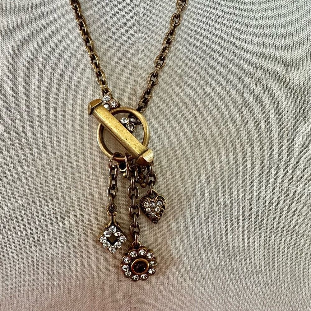 Patti Horn heart rhinestone  charm necklace